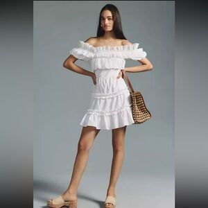 Love The Label Off-The-Shoulder Rosaline Dress Tiered Mini Dress Size M